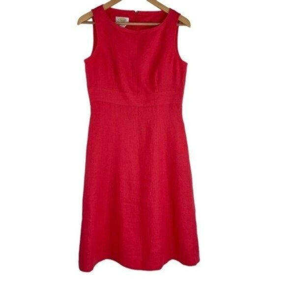 Talbots Dresses & Skirts - Talbots Irish Linen Hot Pink Dress Fit and Flare